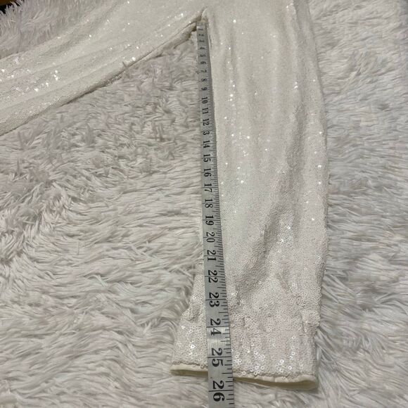 NEW Bebe Sequin Joggers in White Extra Small - Picture 7 of 7